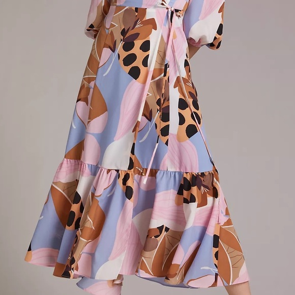 Anthropologie Bloom Wrap Midi Dress Hutch - Picture 5 of 10